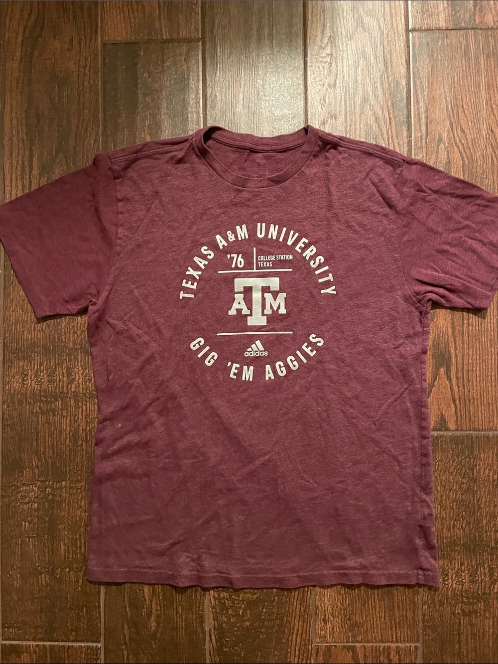 adidas Texas A&M Maroon Graphic Short Sleeve Tee